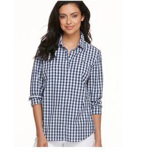 Vineyard Vines Navy Gingham Botton Down Top